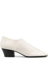 Lemaire White Lace-up Leather Derby Shoes In Wh000 - White