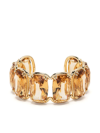 Swarovski Gold-tone Yellow Oversized Floating Crystal Cuff Bracelet In Yellow