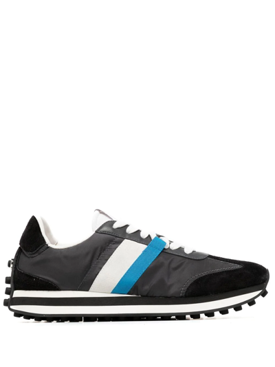 Ferragamo Colour-block Panelled Low-top Sneakers In Black
