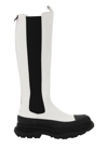 Alexander Mcqueen Tread Slick Zipped Boots In White,black