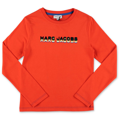 Little Marc Jacobs Kids' Marc Jacobs T-shirt Arancio In Jersey Di Cotone In Orange