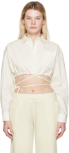 Andreädamo Andrea Adamo Woman Cropped Ivory Colored Cotton Shirt In 000 0474 Ivory