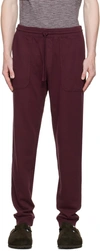 VINCE BURGUNDY GARMENT-DYED LOUNGE trousers