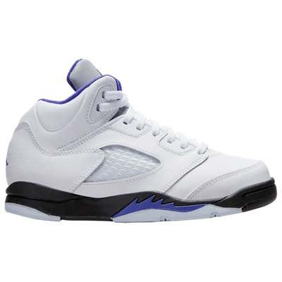 Jordan 5 Retro Little Kids' Shoes In White,black,dark Concord