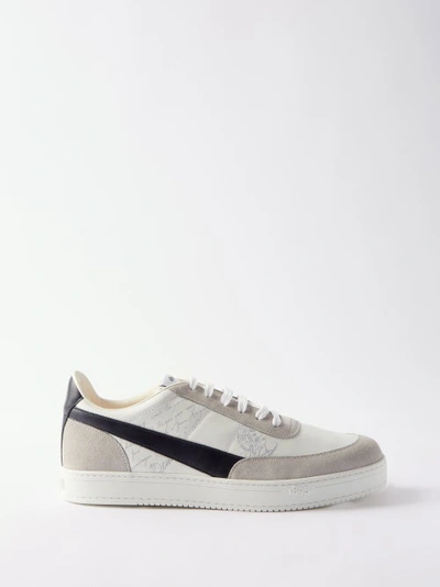 Berluti Suede-trimmed Printed Venezia Leather Sneaker In White