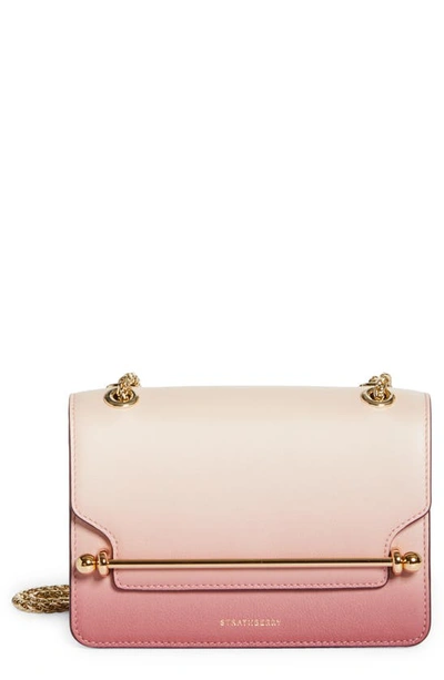 Strathberry Mini Degrade Leather Chain Crossbody Bag In Soft Pink