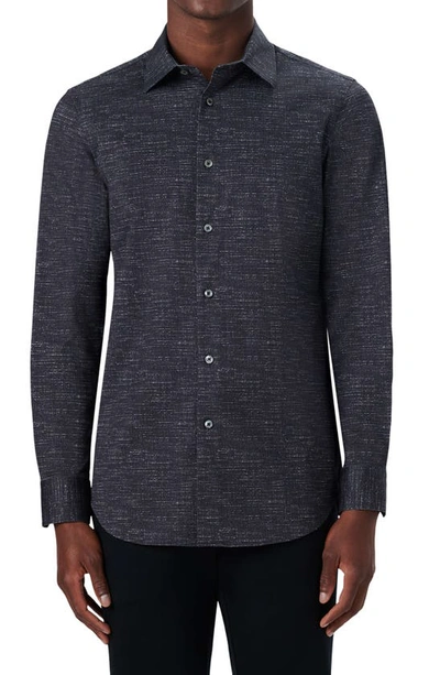 Bugatchi Men's James Ooohcotton Sport Shirt - Chambray Print In Black