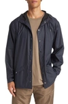 Rains Lightweight Hooded Waterproof Rain Jacket In Navy