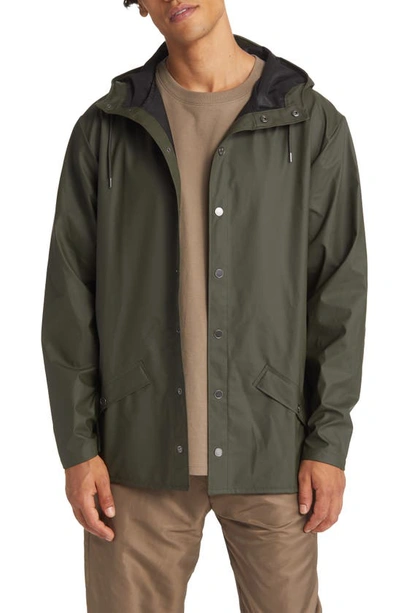 Rains Lightweight Hooded Waterproof Rain Jacket In Green