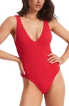 Seafolly Sea Dive Deep V-neck One-piece Swimsuit In Chilli Red