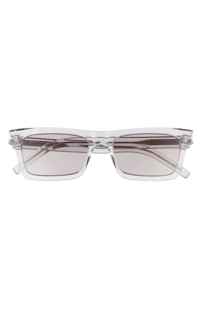 Saint Laurent Bettty 54mm Rectangular Sunglasses In Grey