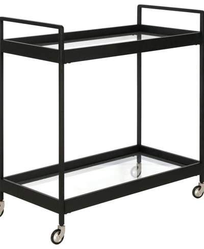 Hudson & Canal Cooper Bar Cart, 33" X 14" In Black