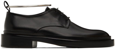 Jil Sander Black Royal Anklet Leather Brogues In Nero