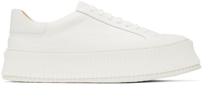 Jil Sander White Leather Platform Low-top Sneakers