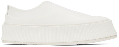 Jil Sander White Slip-on Platform Sneakers In 102 Natural