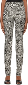 Proenza Schouler Black & White  White Label Zebra Trousers In 003 Blk/ecr