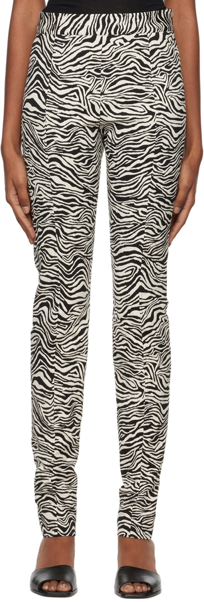 Proenza Schouler Black & White  White Label Zebra Trousers In 003 Blk/ecr