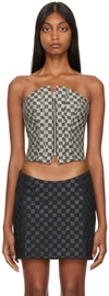 Misbhv Gray Strapless Camisole In Mlc