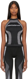 Misbhv Black & White Halter Sport Top In Black/white