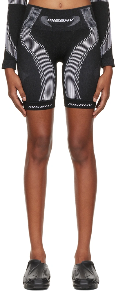 Misbhv Black Jacquard Sport Shorts In Black/white