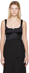 Courrèges Black Square Tank Top In Black