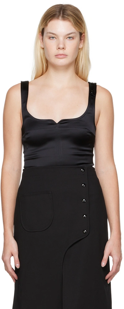 Courrges Black Square Tank Top