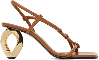 Jw Anderson Brown Chain Heeled Sandals In 509 Pecan