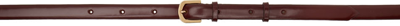 Totême Double Clasp Leather Belt Croco In Cognac