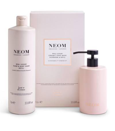 Neom Real Luxury Ceramic Hand Wash Dispenser & Refill (1000ml) In Multi