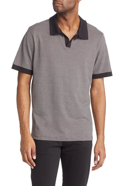 Theory Malden Stripe Stretch Pima Cotton Polo Shirt In Multi-colour