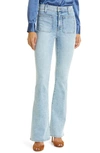 Veronica Beard Florence Flare-leg Jean Patch Pockets In Cape
