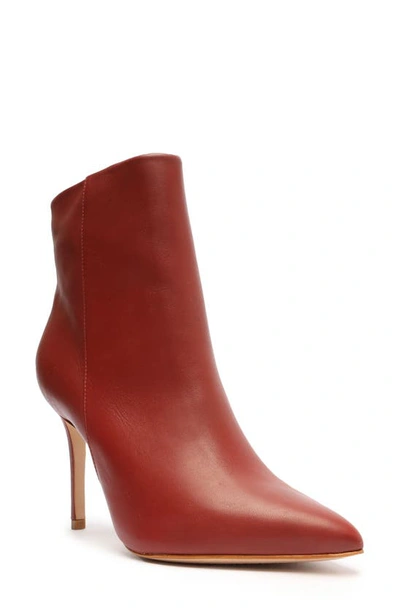 Schutz Mikki Pointed Toe Bootie In Red Brown