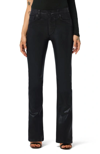 Hudson Barbara Coated High Waist Bootcut Jeans In Noir Coated