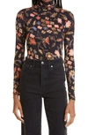 Ulla Johnson Aurelia Odessa-print Roll-neck Jersey Top In Multi