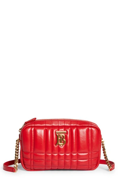 Burberry Lola Small Leather Camera Bag In Red