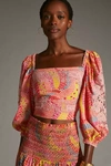 Farm Rio Farm X Anthropologie Dotted Bananas Blouse In Pink