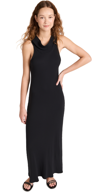 JAMES PERSE CUT AWAY FUNNEL NECK RIBBED DRESS