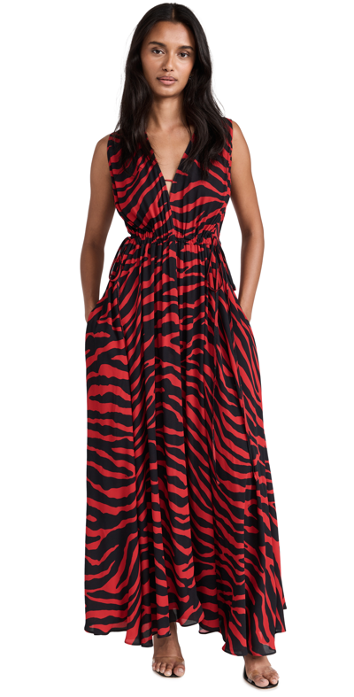 N°21 Crepe Dress In Red/navy