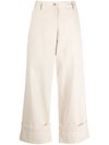 MONCLER CROPPED COTTON TROUSERS