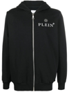 Philipp Plein Black Hoodie With Logo Print In Nero