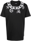 PHILIPP PLEIN BLACK T-SHIRT WITH PRINT