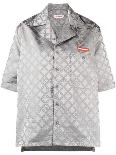 Charles Jeffrey Loverboy Chainmail-jacquard Satin Shirt In Grey