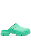 Ganni Recycled Rubber Retro Mules In 801 - Kelly Green