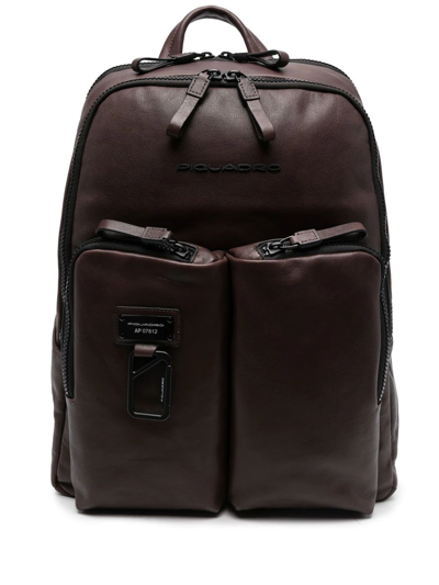 Piquadro Logo-plaque Detail Backpack In Brown