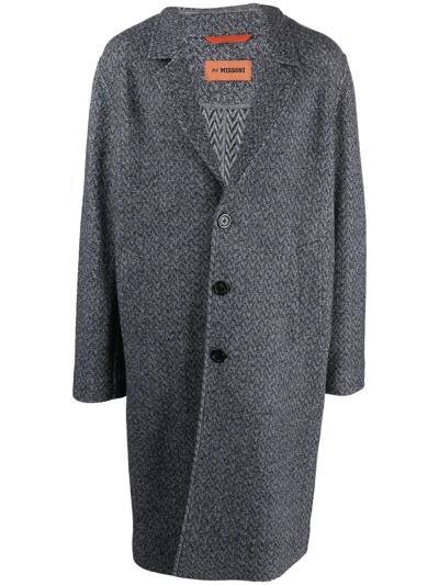 Missoni Single-breasted Wool Coat In Grey