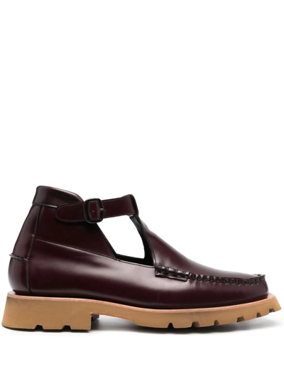 Hereu Aileo Sport T-bar Leather Chukka Boots In Red