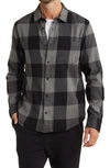 Abound Long Sleeve Flannel Button-up Shirt In Black- Grey Buffalo Plaid
