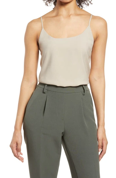 Nordstrom Everyday Satin Camisole In Tan Cobblestone