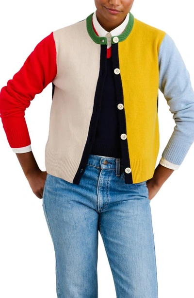 Alex Mill Francis Colorblock Merino Wool Cardigan In Multi Combo