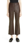 VINCE LEATHER FLARE PANTS
